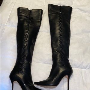 Manolo Blahnik black high boots